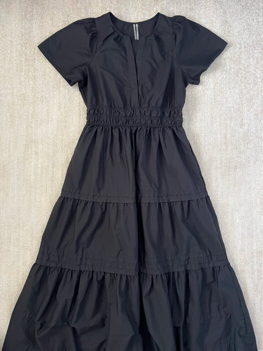 Anthropologie The Somerset Black Cotton Summer Maxi Dress XL